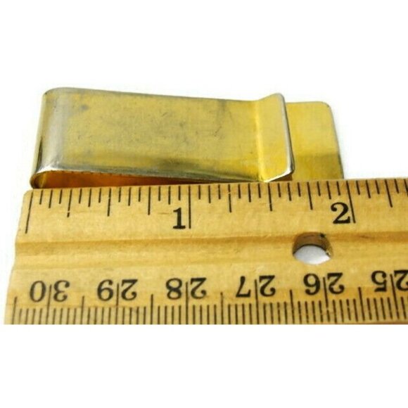"JCB" Monogram Money Clip Stainless Steel Gold Tone Credit Card Cash ID Holder - Picture 4 of 7